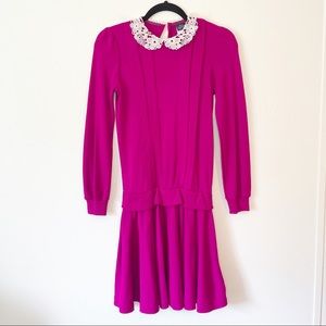 Vintage Miss Nanette Drop Waist Sweater Dress